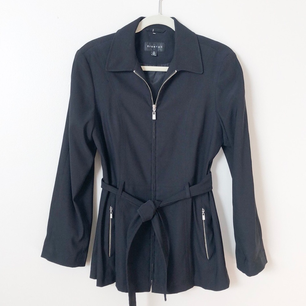 Black belted tie front jacket. Size small